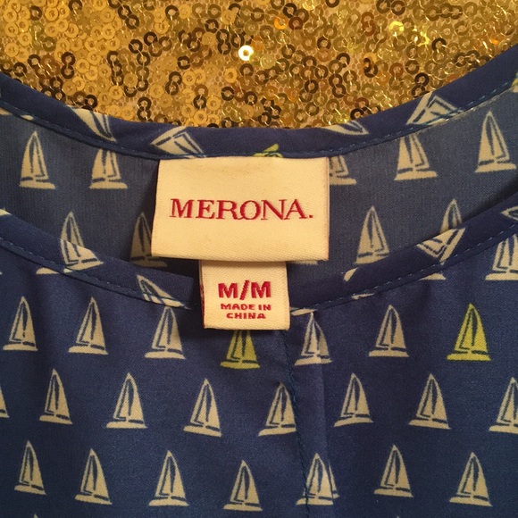 Merona Boat print high low tank top - Picture 2 of 5